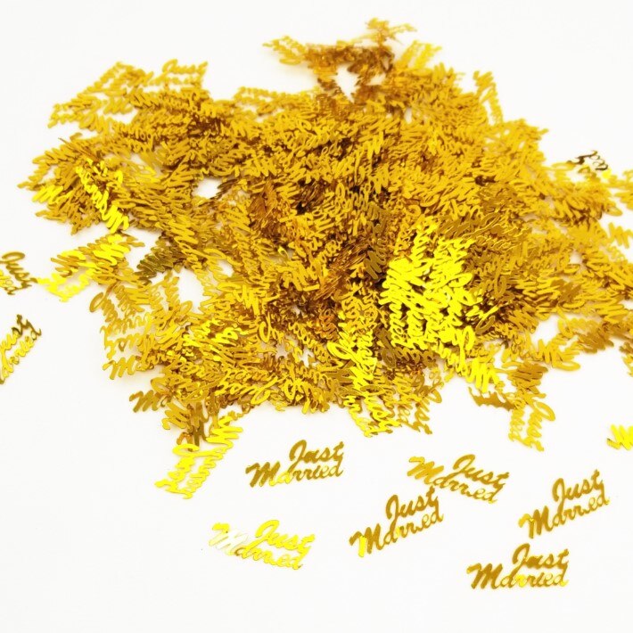 15g guld blå just gift konfetti lyckligt bröllop fest bord sprider dekorationer strö metallic utbud: Guld-