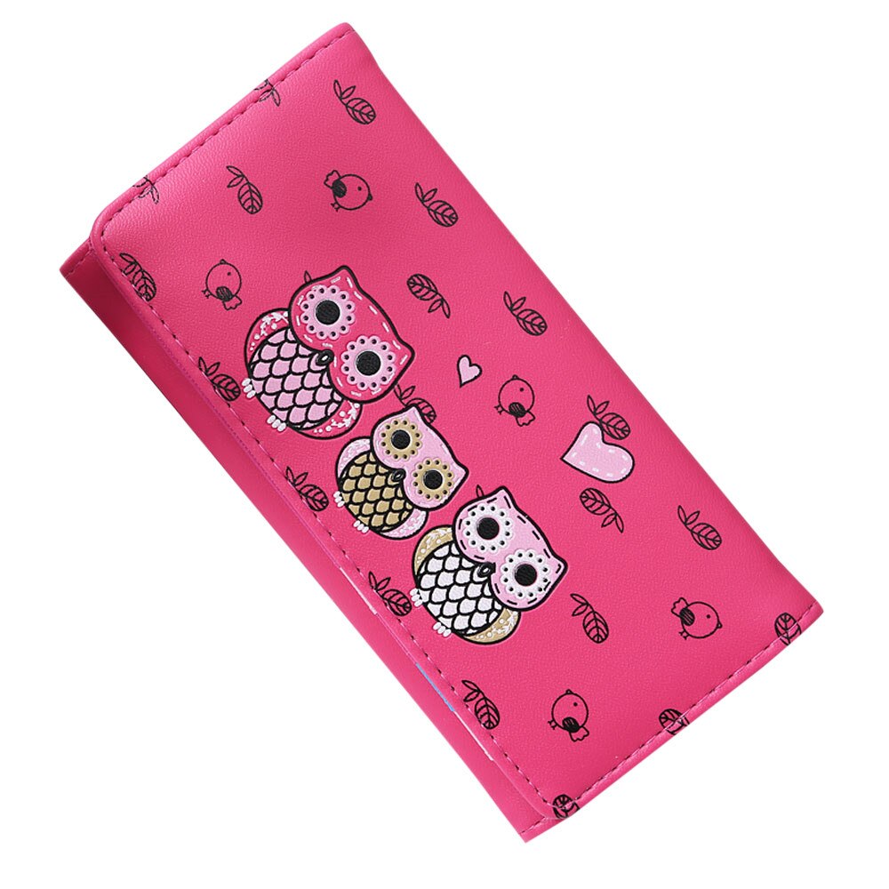 Women Simple Retro Owl Printing coin purse leather women wallets with Long Wallet coin pocket bag credit card