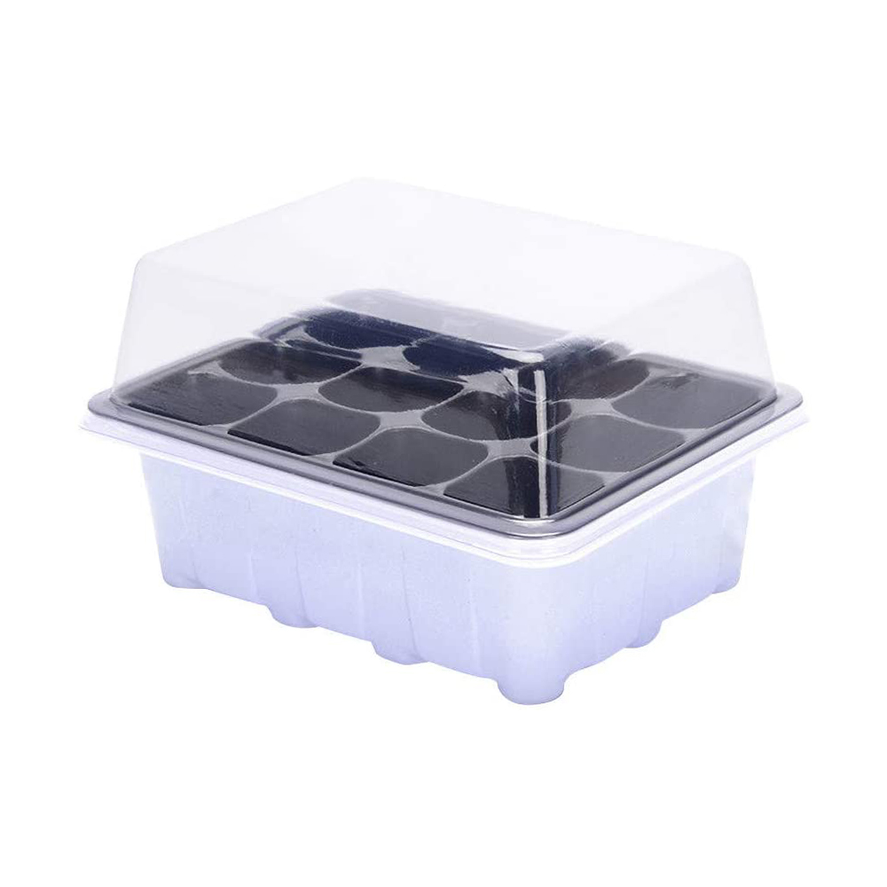 Trays Zaailing Doos 12 Grid Plastic Kwekerij Pot Tuin Plant Kwekerij Lade Kieming Doos Met Deksel Tuin Kwekerij