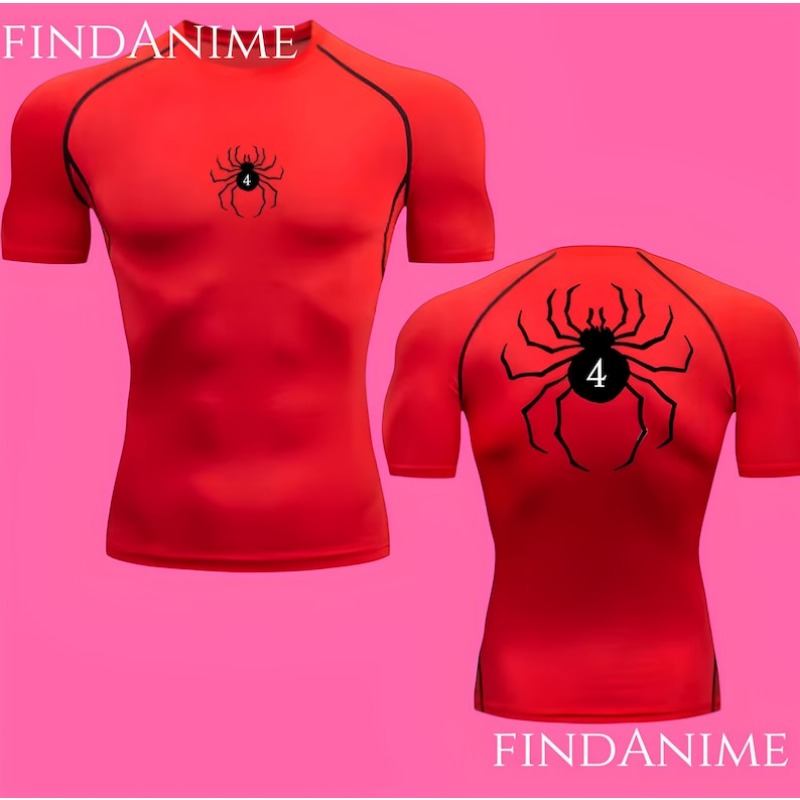 Spider Compression T-Shirts,Phantom Troupe Hunter x Hunter Anime Compression T-Shirt,Anime HxH Spider Gym Compression T-Shirt: M / Gold