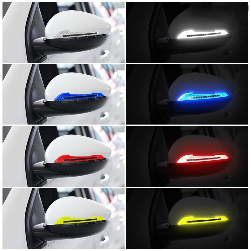 Reflektierende Aufkleber, Warnstreifen, Klebeband, spurlos, schützender Autoaufkleber, Warnung auf dem Auto, Rückspiegel, Außen, Autozubehör