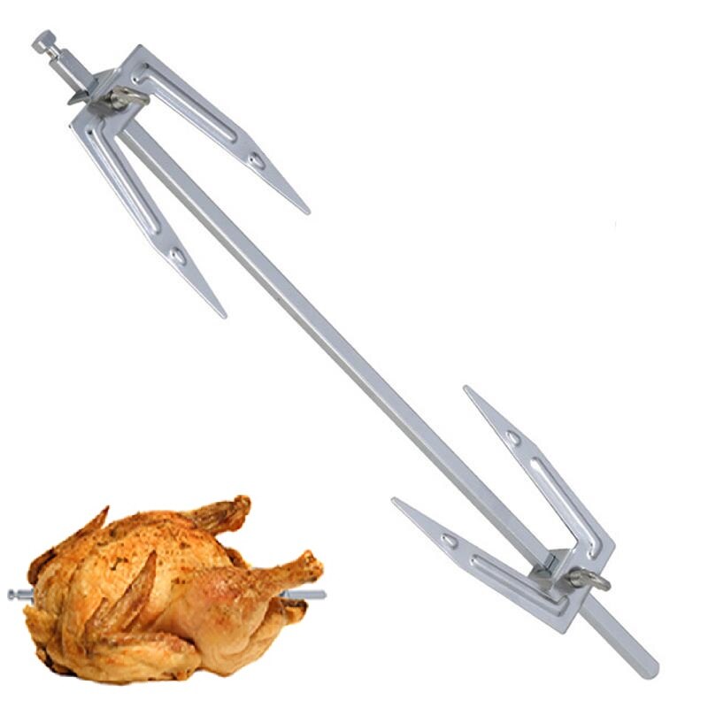 Oven Accessoires Rotisserie Gebruiksvoorwerp Rvs Gebraden Kip Spies Cook Bbq Gegrilde Kip Vork Rack Plank 38/41.5/45Cm