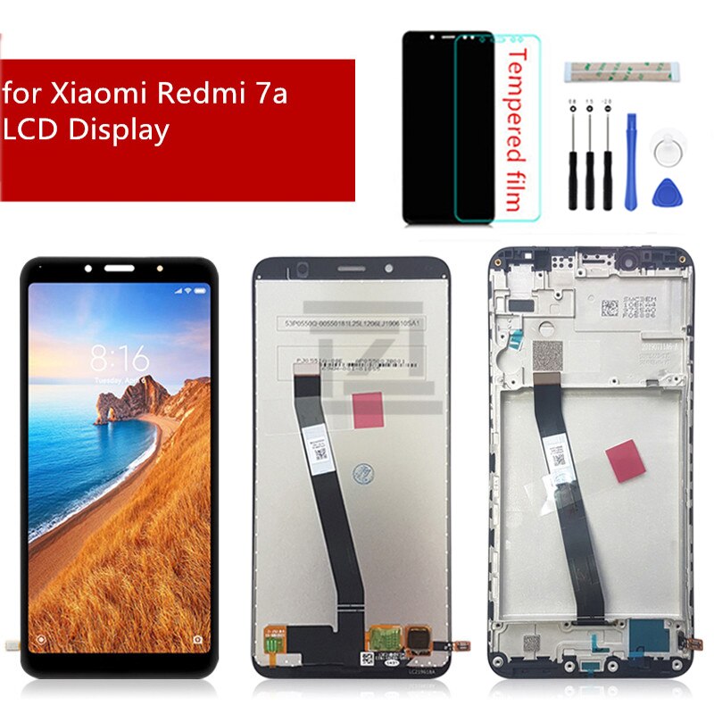 Für Xiaomi redmi 7A LCD Display Touchscreen Digitizer Montage mit Rahmen für redmi 7a display ersatz Reparatur Ersatzteile