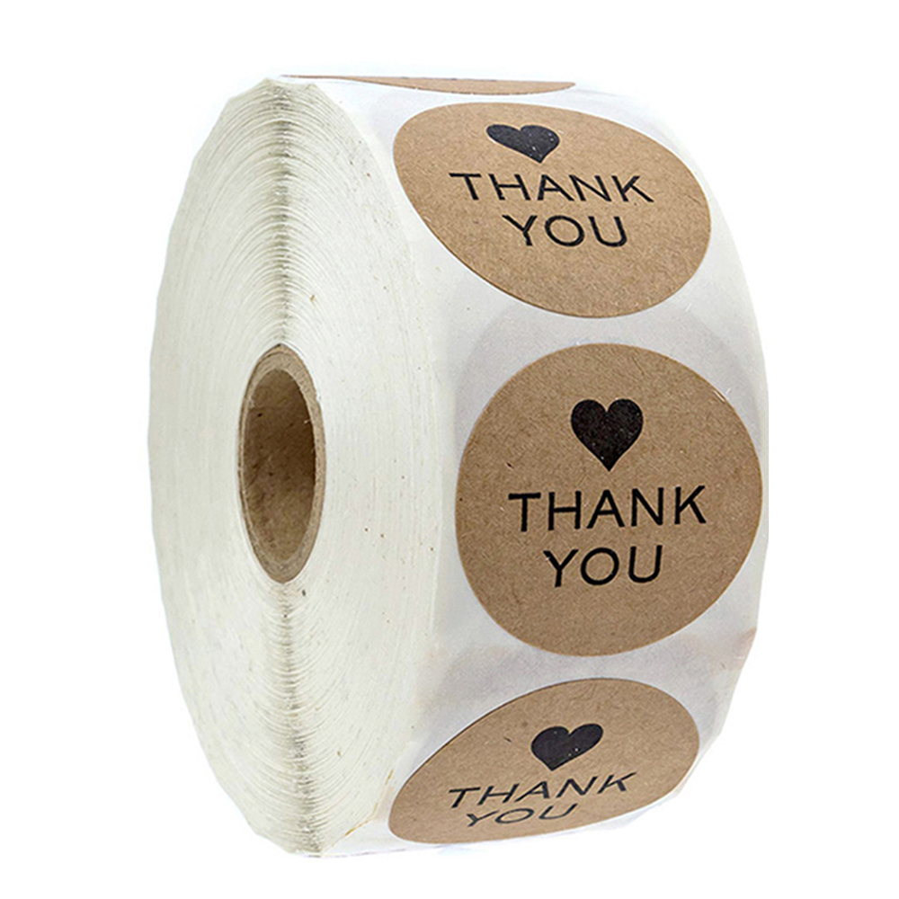 100-500pcs French Merci Kraft Sticker Thank You Fa... – Grandado