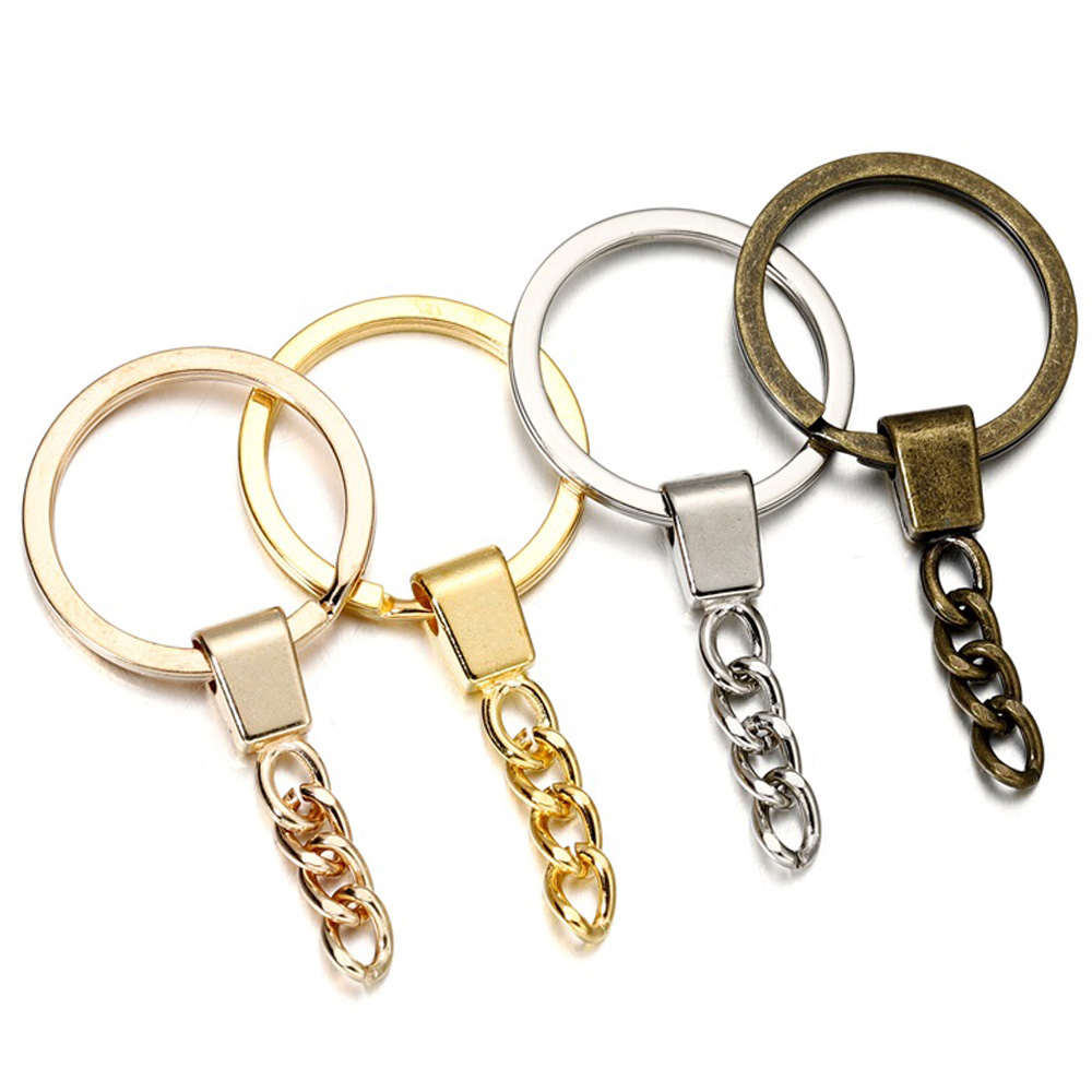 5 Teile/los 30mm Schlüssel Ring Schlüssel Kette Gold Farbe Lange Runde Split Schlüsselanhänger für DIY Schlüssel Kette Schmuck machen