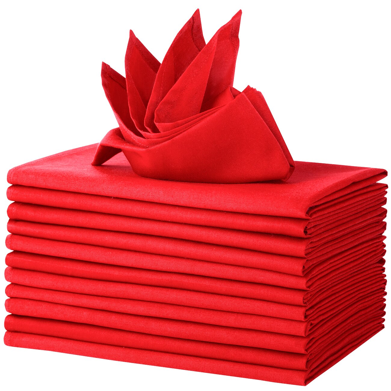 12 Pcs Table Napkins Cotton Napkins 46cm*46cm Napkins Cloth Restaurant Dinner Table Napkin for Wedding Party: Red Napink