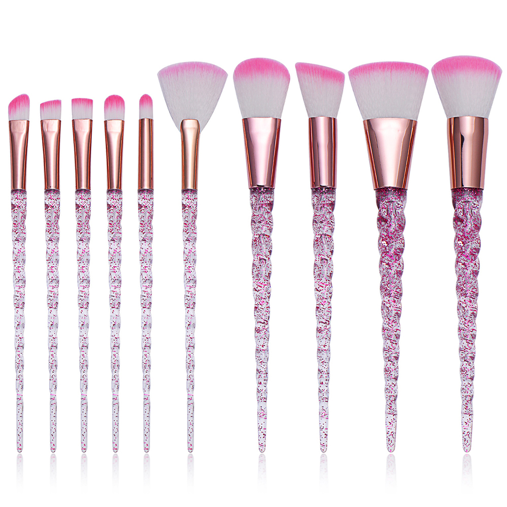 10 Piece Unicorn Makeup Brush Set Liquid Foundation Cosmetics Blush Eyeshadow Eyebrow Brush Women Beauty Glitter Makeup Brush