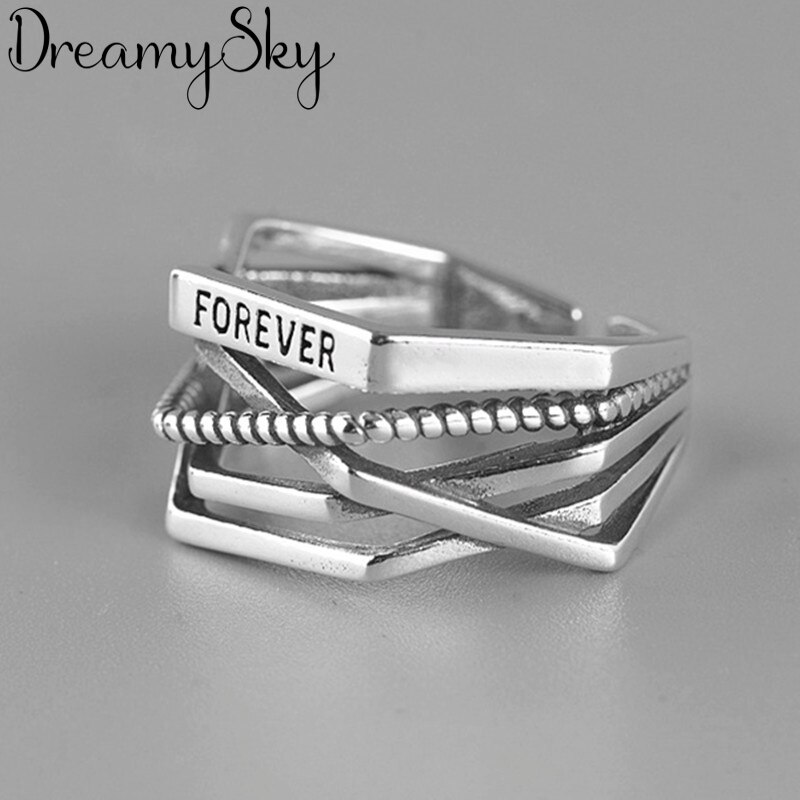 Dreamysky Bijoux Boho Zilver Kleur Geometrische Onregelmatige Ringen Voor Vrouwen Grote Verstelbare Vinger Ringen
