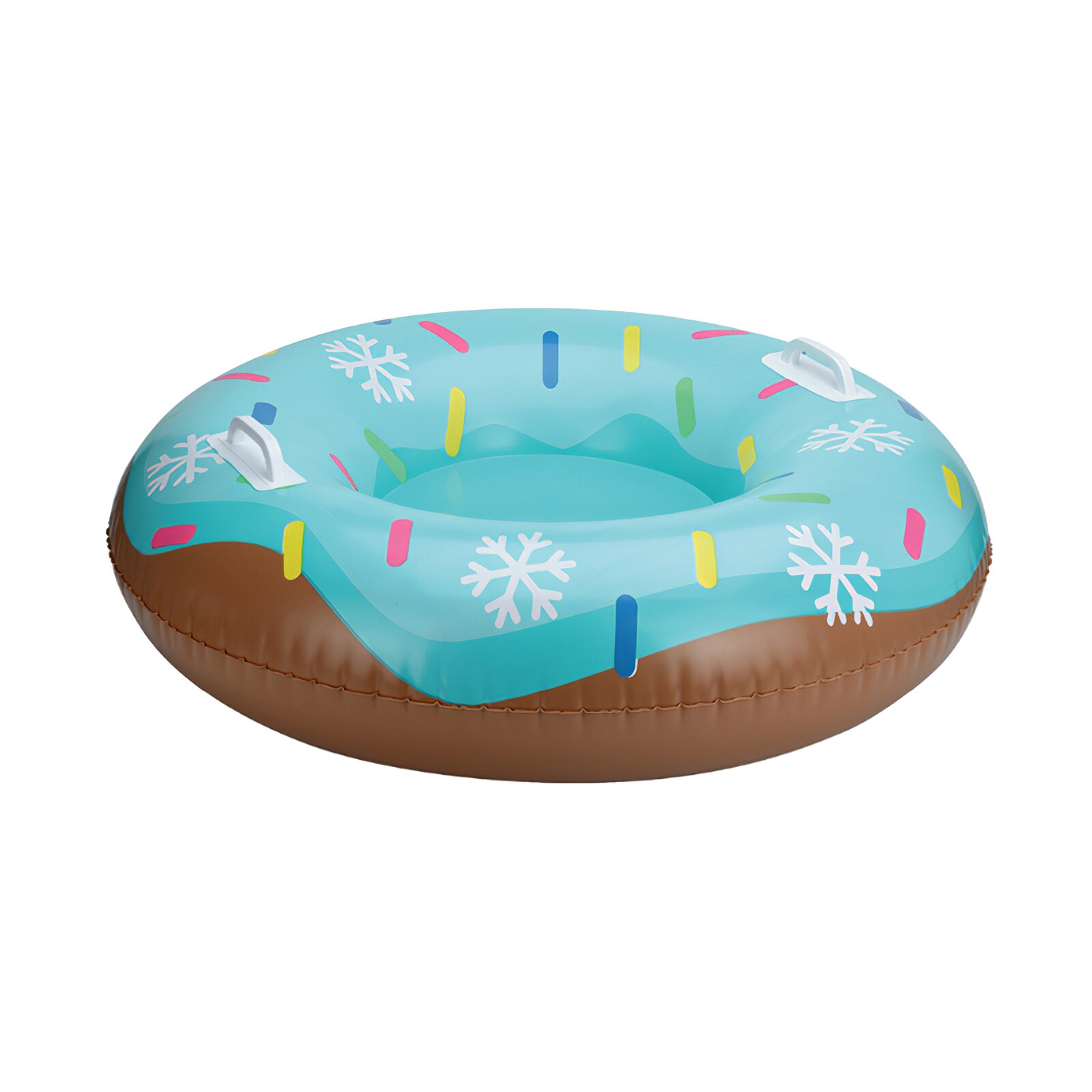 Juguete de nieve inflable de invierno para niños y adultos, esquí circular de esquí con mango, duradero, tubo de nieve, trineo flotante engrosado: Thicken ski ring