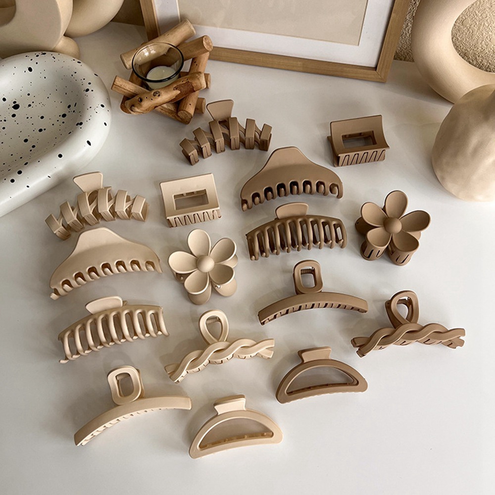 1 Stuk Koreaanse Koffie Zwart Grote Hair Claws Acryl Haarspelden Haarspeldjes Krab Haar Clips Hoofddeksels Voor Vrouwen Meisjes Haar Accessoires