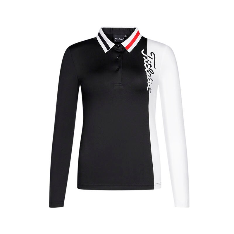 Camiseta de manga larga de Golf, ropa transpirable de poliéster para deportes al aire libre, absorbente para el sudor, novedad de verano,: Negro / M