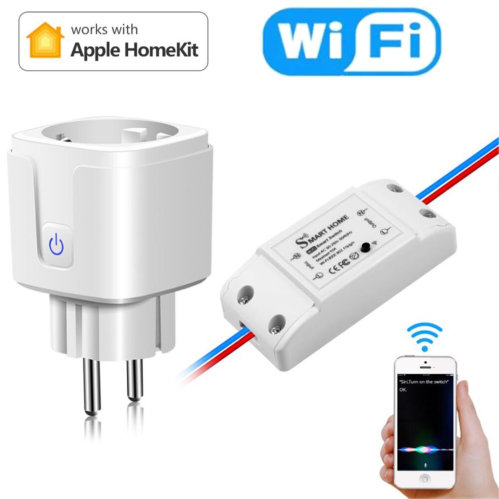 For Apple IOS Homekit APP Smart Life Wireless Remote Siri Voice Control WIFI Plug Smart Socket Adapter Home Relay Breaker Switch