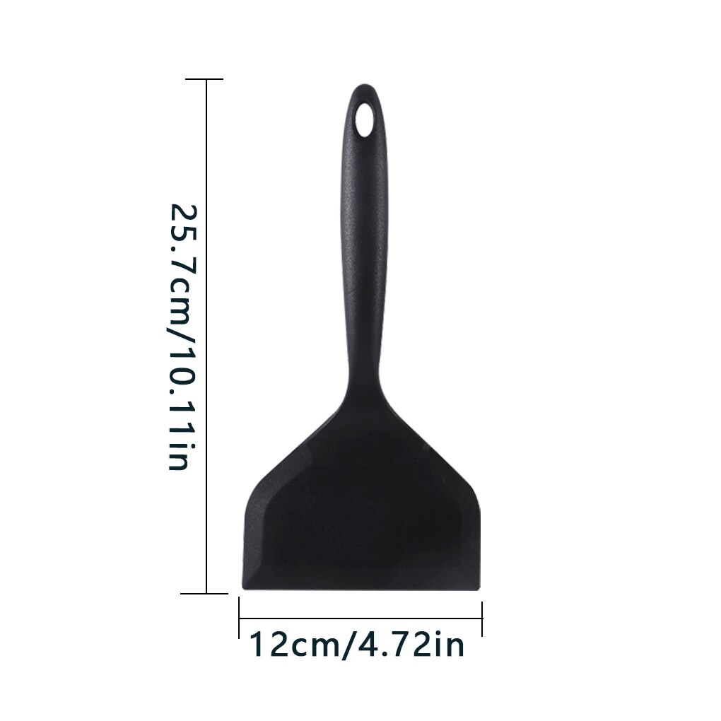 Spatula Silicone Nylon Spatula Heat-resistant Scraper for Kitchen Baking Cooking: E Black