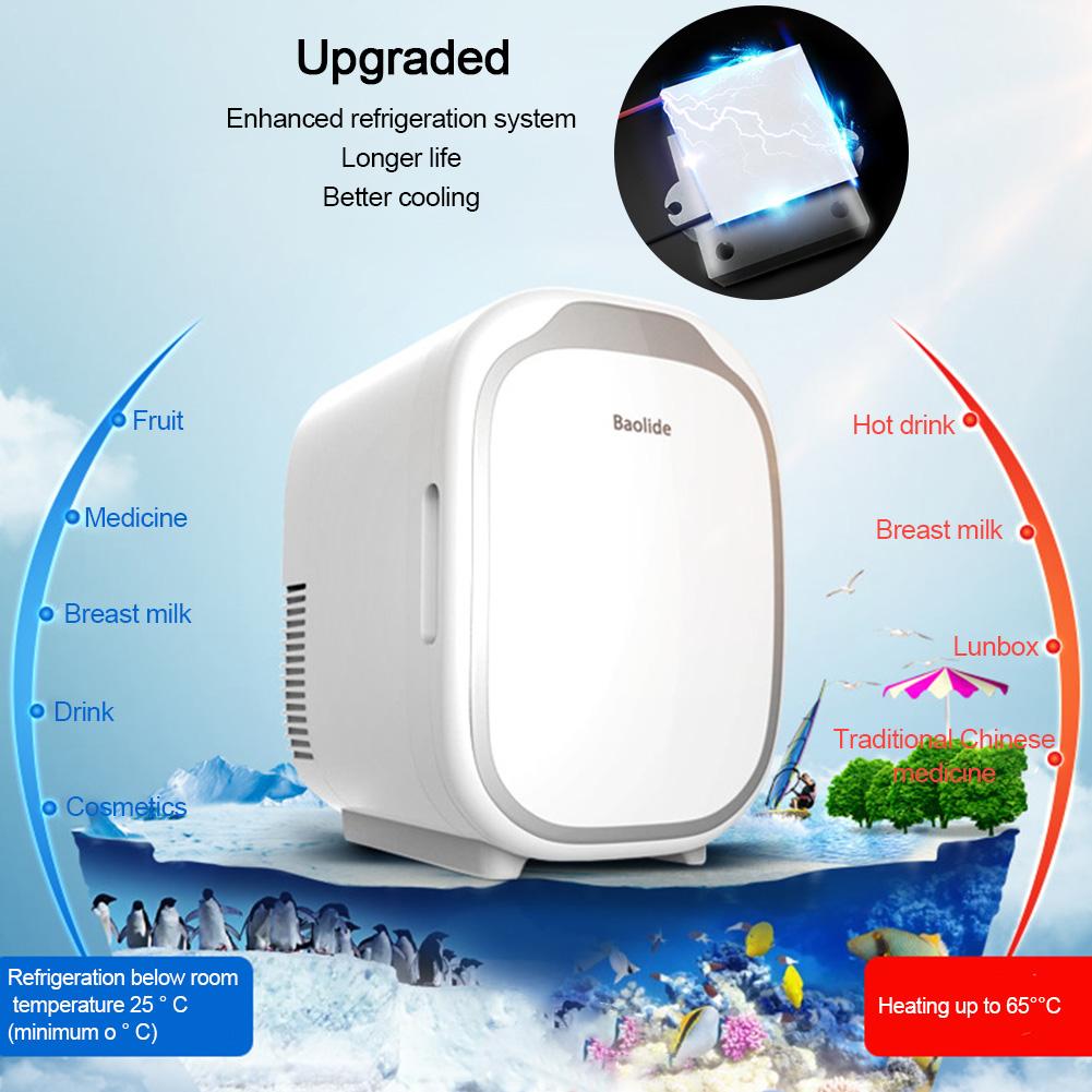 Car Mini Refrigerator 6 Liter Lightweight Easy To Carry Dual Use Non-contamination Of Semiconductor Cold Box Small Fridge