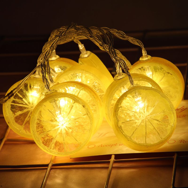 10/20 leds fruit lichtsnoer schattige citroen vorm verfrissende stijl decoratieve led slinger feestlamp voor thuis buiten winkel