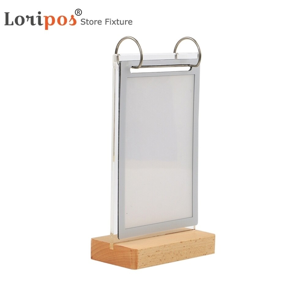 5 sider fotoalbum træbund skrivebord etiket skilt ramme  a6 ærmer foto billede plakat menu stativ holder til reklame