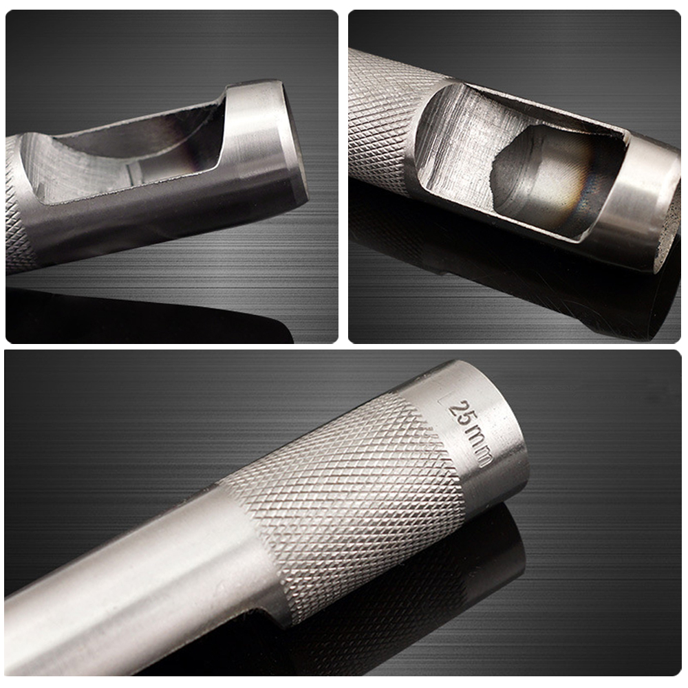 Round Leather Shape Hole Punch Kit Belt Hollow DIY Punch Set Metal Cutter Tool 1-10MM for Watch Band Craft Clothing Canva Paper