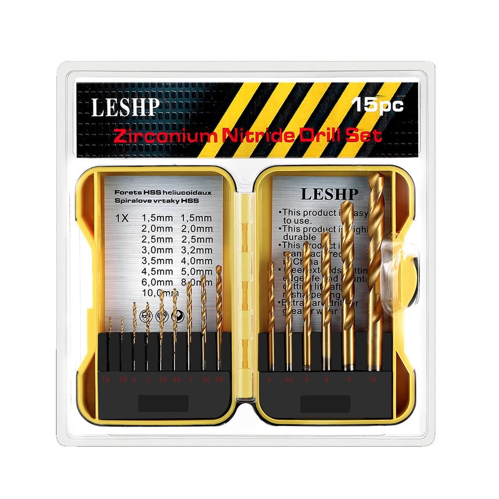 LESHP 15PCS Titanium Coated Cobalt Drill Bit Cutti... – Grandado