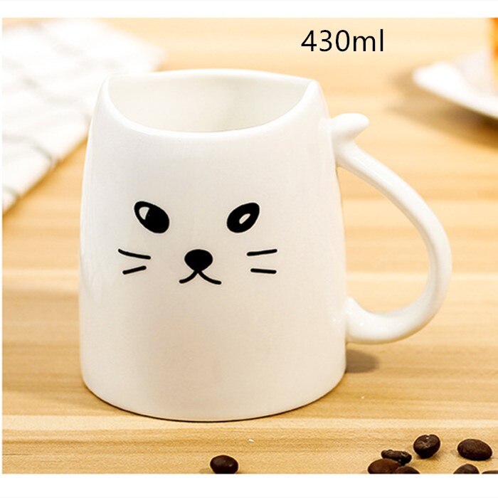 400 Ml Leuke Kat Dier Koffie Melk Mok Creatieve Keramische Kopjes Porselein Thee Mokken Ontbijt Drinkware Leuke Cadeaus: White B