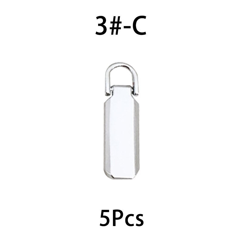 5pcs Detachable 3# 5# Metal Zipper Pullers for Zipper Sliders Head Zippers Repair Kits Zipper Pull Tab DIY Accessories: No.3 - C