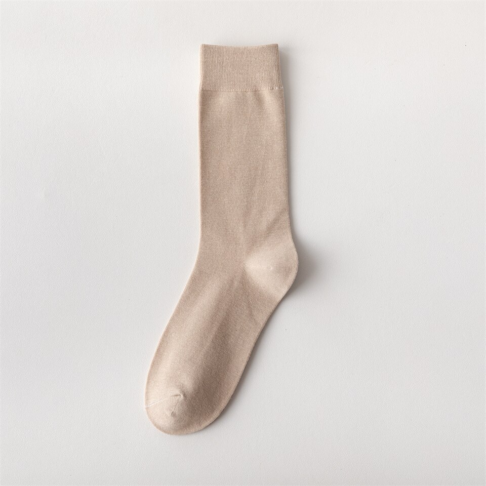Calcetines largos de algodón puro para hombre, calcetín informal de negocios, desodorante, talla grande, 5 pares, Harajuku: A11