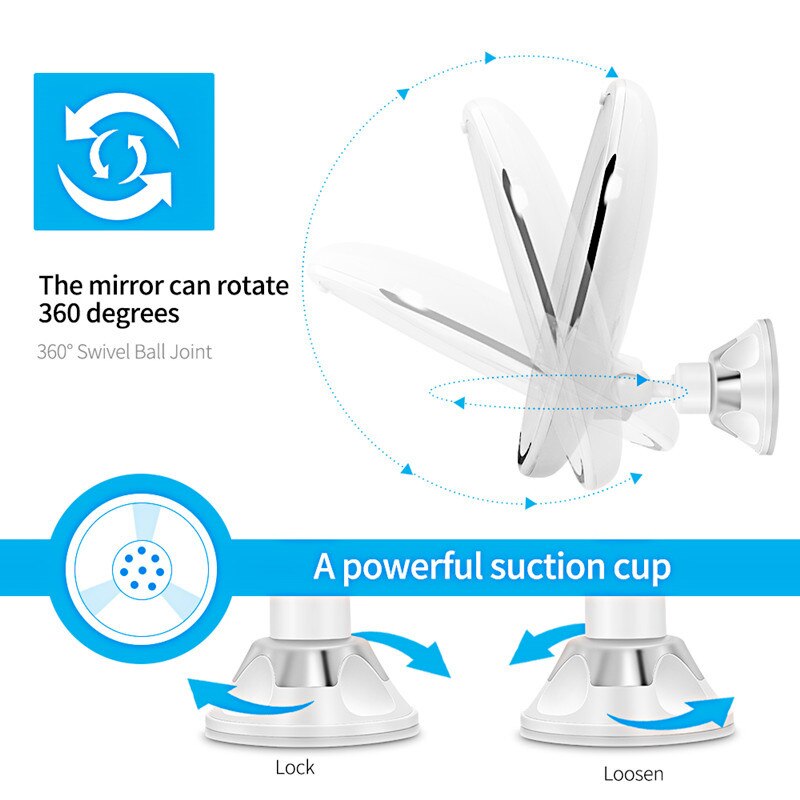 Riippuva meikkivalo matka kannettava led-meikkipeili 10x led-valolla