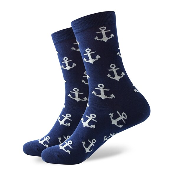 Calcetines de algodón peinado con ancla para hombre, medias de boda, talla estadounidense (7,5-12), estilo,: 329