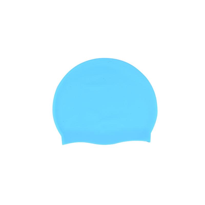 Gorros de natación protectores de oídos de silicona para niños y hombres accesorios de piscina de látex sombreros de natación Sute gorra de natación para niñas: Blue