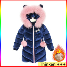 Kinderen Donsjack Winter Jas Voor Meisjes Dikker Meisjes Winterjas Hooded Velour Winter Meisjes Jassen Uitloper 3-12T