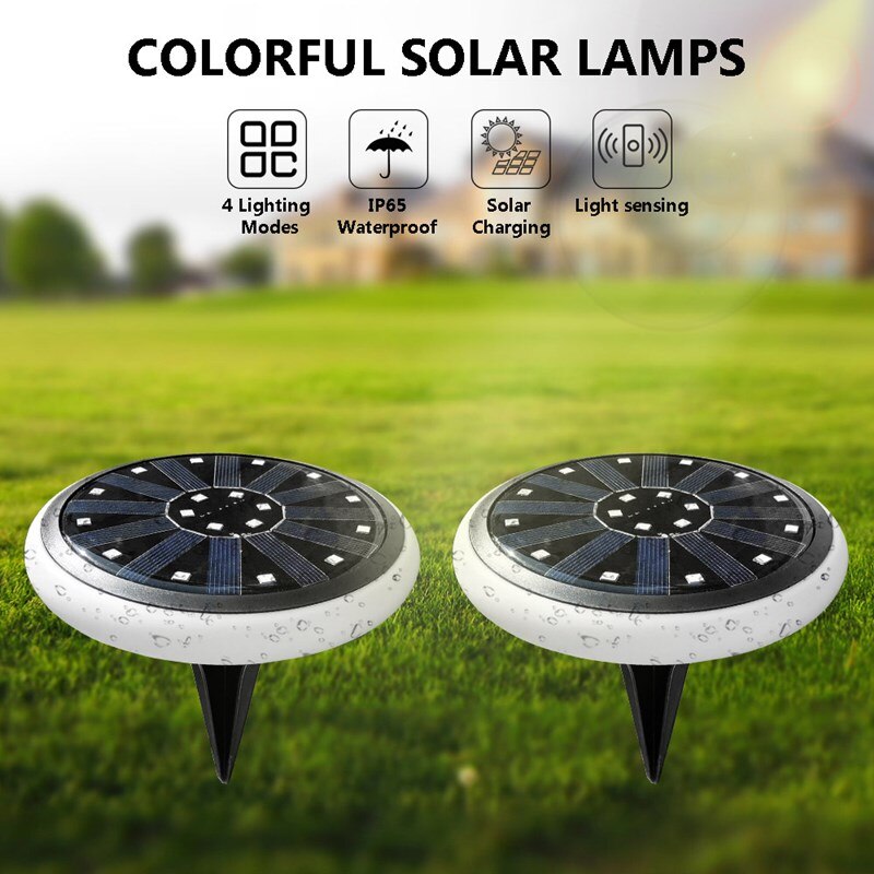 30-LED energía Solar enterrada lámpara bajo el suelo camino al aire libre jardín cubierta luz RGB lámpara de césped luz Solar