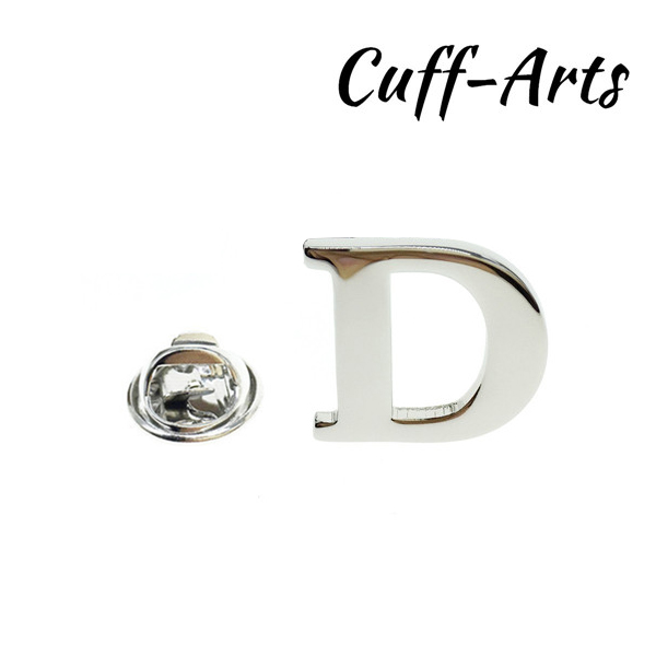 Cuffarts Broches Revers Pin Brief A-S Alfabet Badges Mannen Sieraden Trendy Vintage Revers Pin Broches Voor Mannen: D