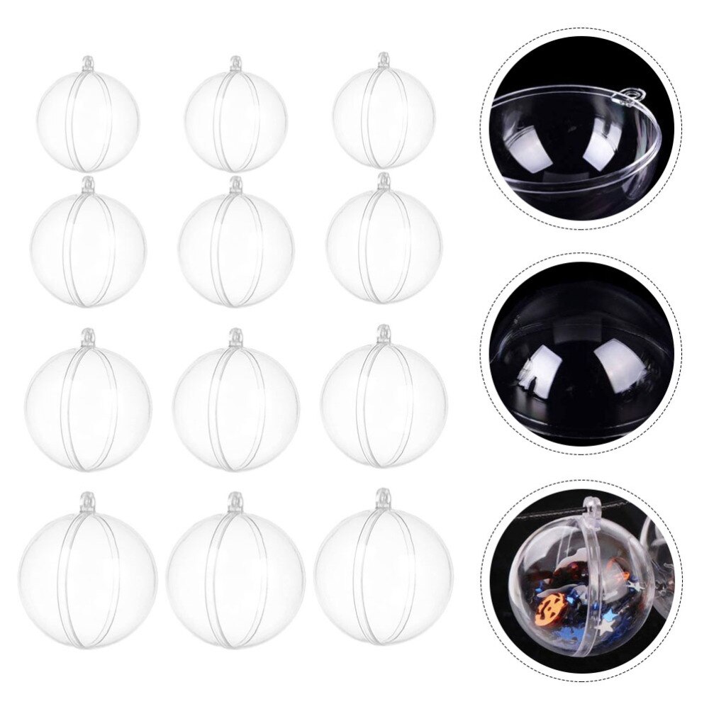 12 stuks kerstballen, hangende ballen ter decoratie (transparant)