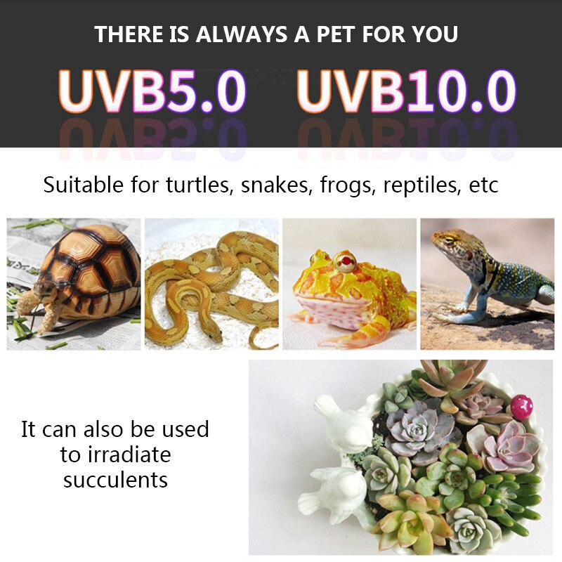 Pet UVB 5,0 10,0 reptil de alta potencia bombilla de la lámpara de calor calcio bulbo de lámpara de la tortuga serpiente, lagarto Lguanas crecimiento