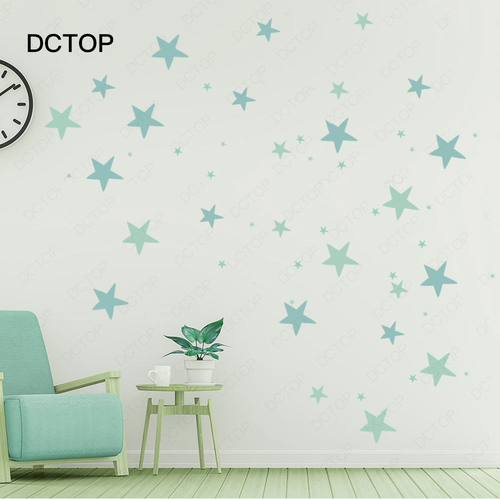 Estrellas de colores Polka Dots vinilo pegatina habitación decoración murales de arte papel tapiz impermeable extraíble hogar para pared guardería bebé DCTOP