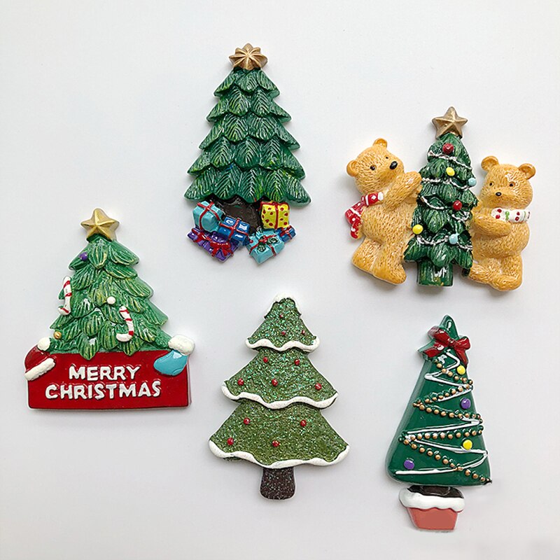 Aimants de réfrigérateur pour décoration de noël, accessoires en résine pour père noël, bricolage, ornements pour la maison,