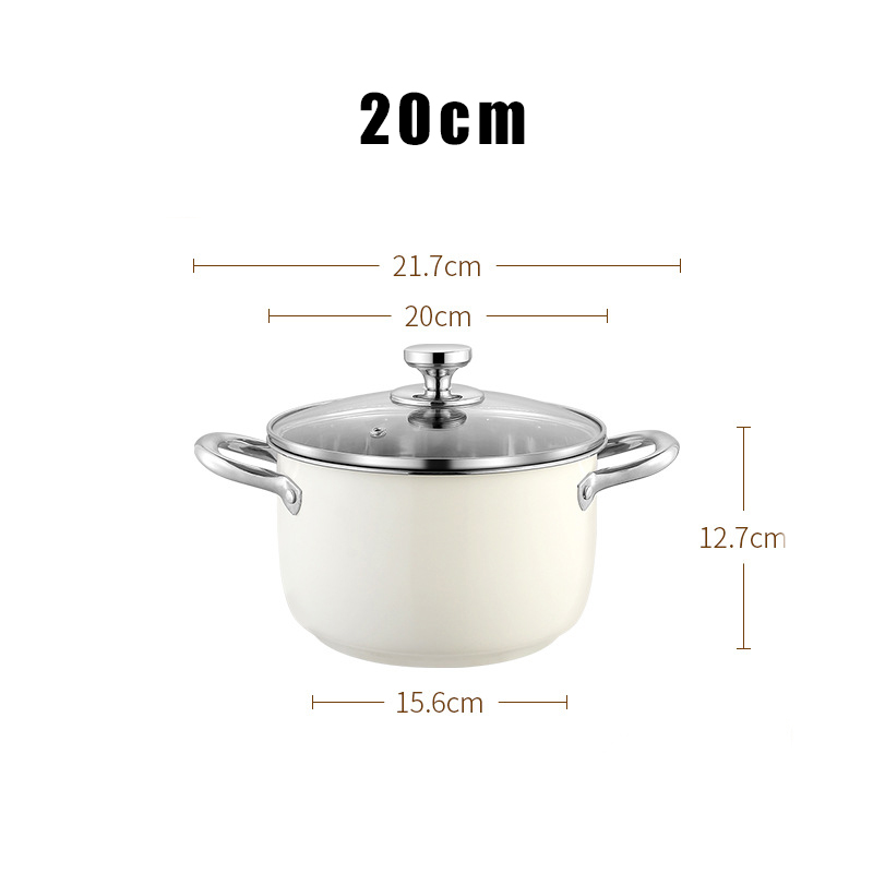 304 rostfria soppgrytor non-stick pannor med lock mjölkgryta induktionshäll gasspis stekpanna wok köksredskap: Gul
