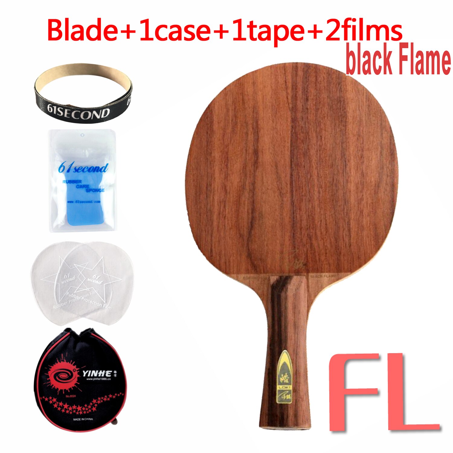 Loki Red Flame Black Flame Palissander Tafeltennis Blade Professionele 7 / 5 Lagen Ping Pong Blade: black FL with YBM