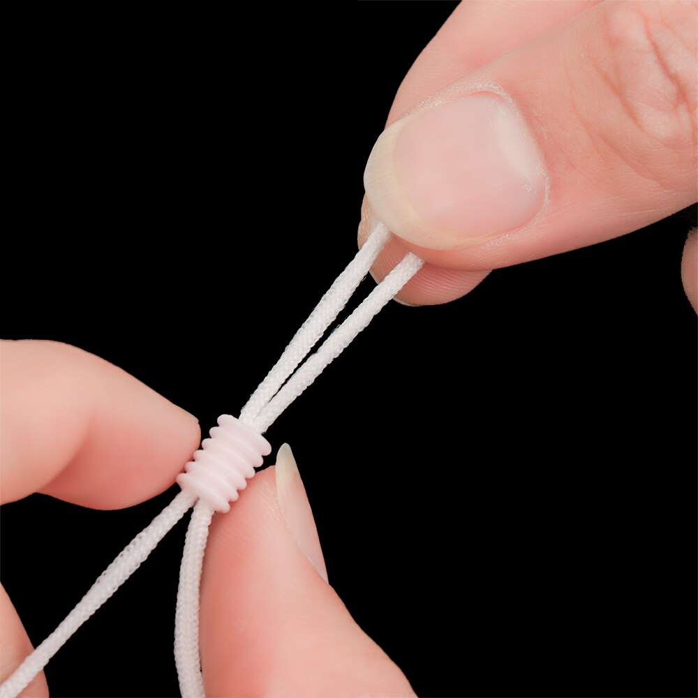 100 Pcs Silicone Flat Spiral Buckle Adjustable Bead Anti-slip Mask Buckle Elastic Band Cap Stopper Ear Cord Drawstring Button