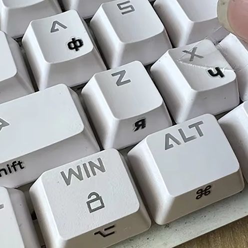 [Russian Language] Tear-Off Film Keyboard Sticker Desktop Laptop Key Sticker Single Film Universal Side Engraving Sticker