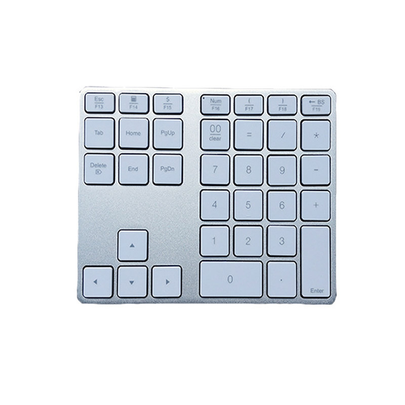 Teclado numérico inalámbrico con Bluetooth 5,0, teclado Digital de 35 teclas para cajero de cuentas, Windows, IOS, Mac OS, Android, PC, tableta y portátil: Silver / with original box