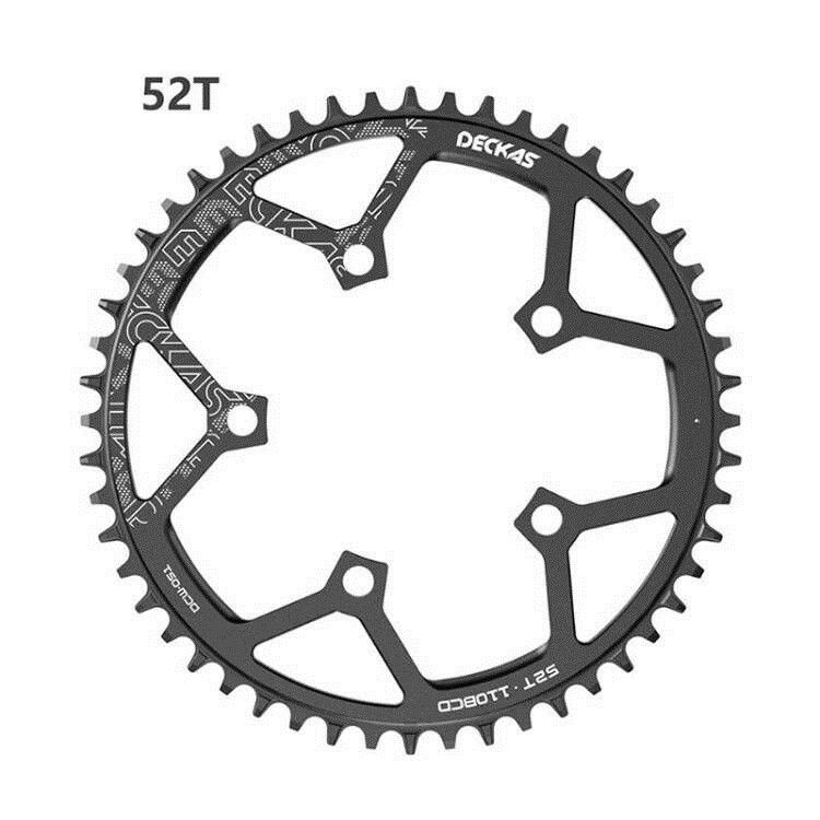 DECKAS 110BCD 5 Bolt Road Bike Narrow Wide Tooth Chainring 52T- 36T Bicycle Chainwheel forShimano forSRAM Crank Bicycle Parts: light green