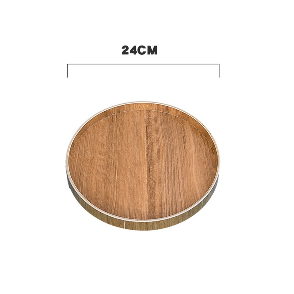Plateau rond de Style japonais, assiette de service alimentaire, collation en bois, assiette desert, théière pour la maison (21CM)