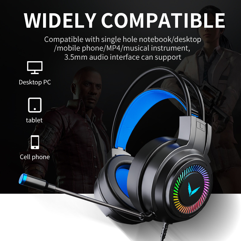 G60 3.5MM słuchawki dla graczy 7.1 dźwięk przestrzenny Stereo Gamer słuchawki przewodowe z oryginalnym mikrofonem światło RGB na PC Laptop