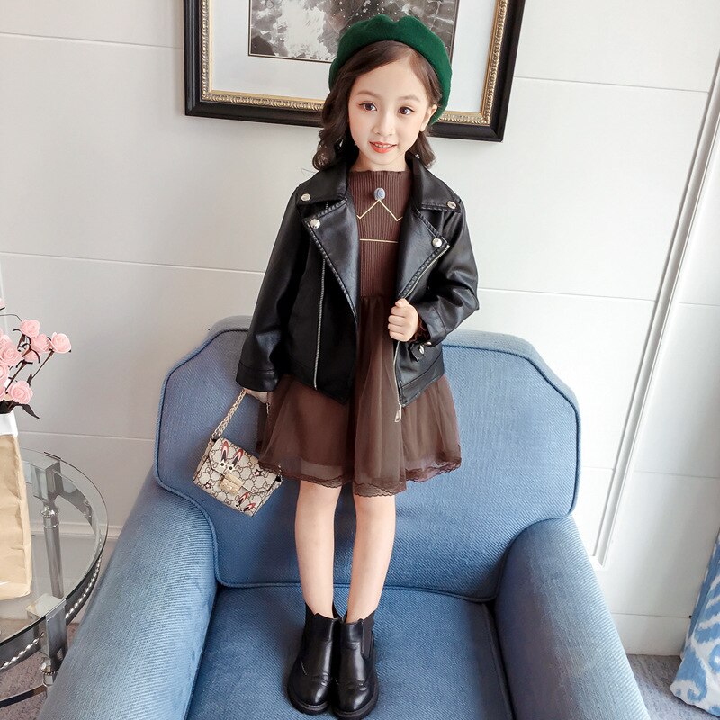 Baby Girl Boy Spring Autumn Winter PU Coat Jacket Kids Leather Jackets Children Coats Overwear Clothes 2-10Y