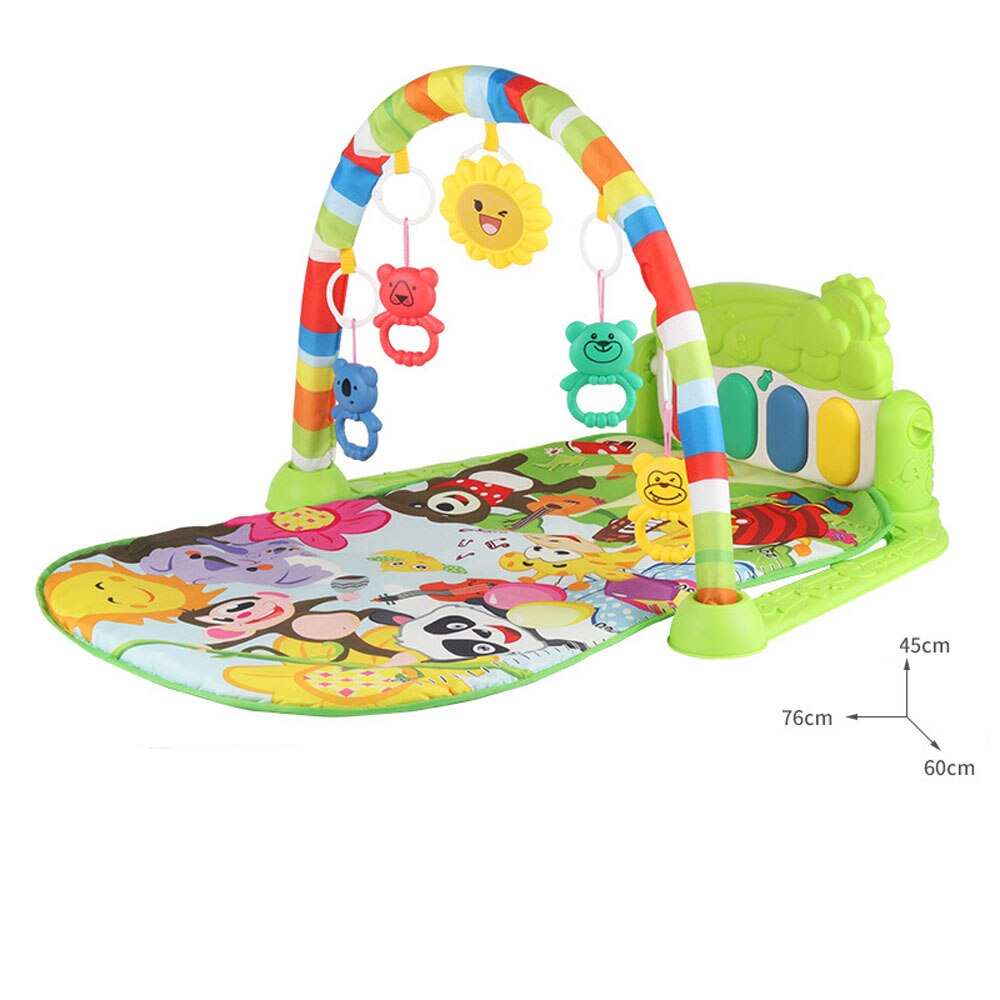 Baby Music Play Mats Piano Gym Newborn Toys Infant Playmat Learning Education Toys 0 12 Months Tummy Time Crawling Mat Carpet: Light yellow