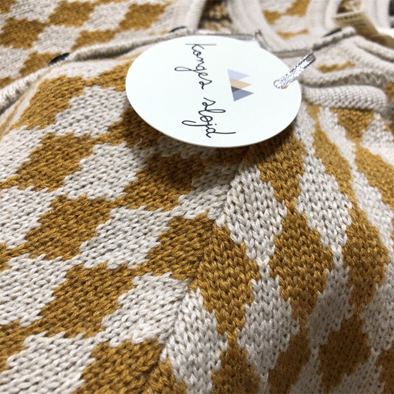 Enkelibb 20% Wol Peuter Meisje Gebreide Truien Diamant Knop Tops Konges Kids Meisjes Winter Rood Geel Trui Met Ruche Zoom