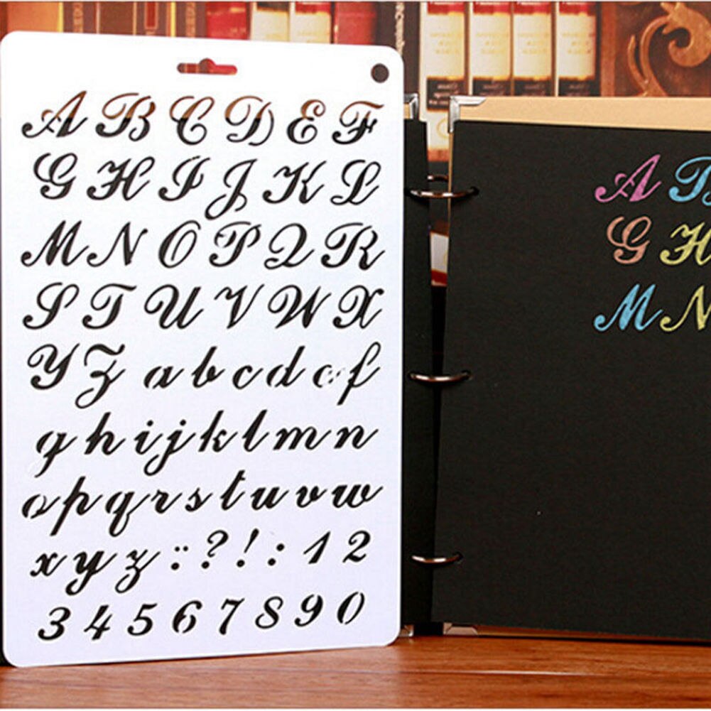 Alphabet letter stencil thin plastic letter and number paint art craft Paper Card Template Decoration