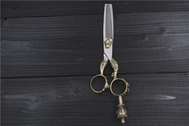 KUMIHO Giapponese forbici dei capelli kit 1 forbici di taglio e 1 assottigliamento forbici con il caso di cuoio di taglio di capelli con la corona maniglia: 1 assottigliamento scissors