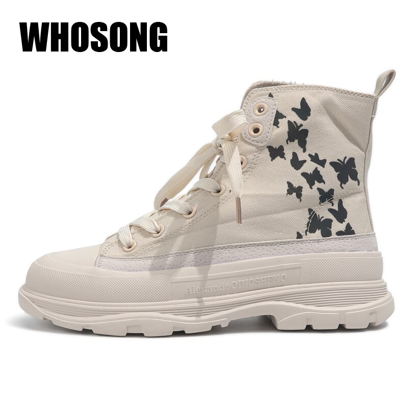 Kvinder afslappede sneakers kvindelige canvas platform sko dame mærke sports sneakers høj top sneakers kvinde hvide sneakers sneakers