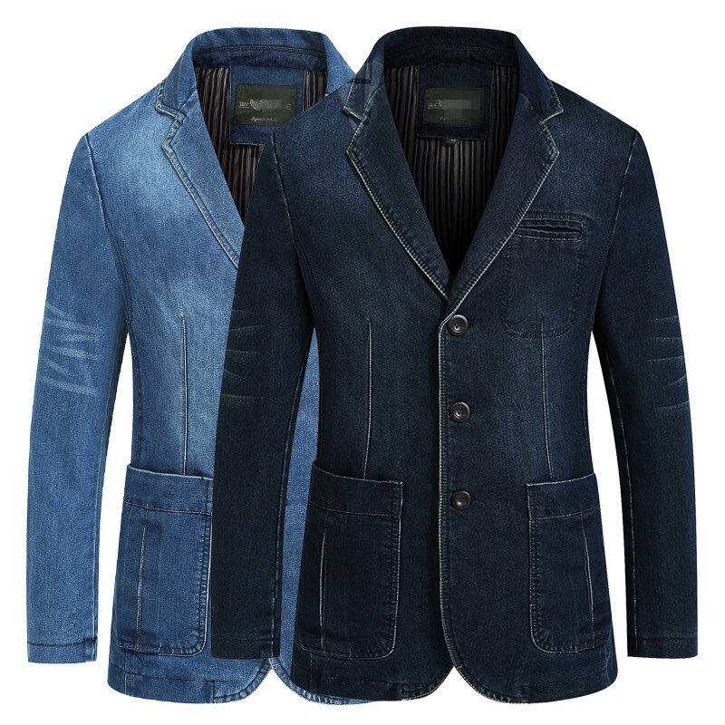Casual Mannen Pakken Jassen Slim Fit Mannelijke Jassen Kleding Plus Size M-4XL Herfst Winter Jeans Blazer Mannen Katoen denim Smart